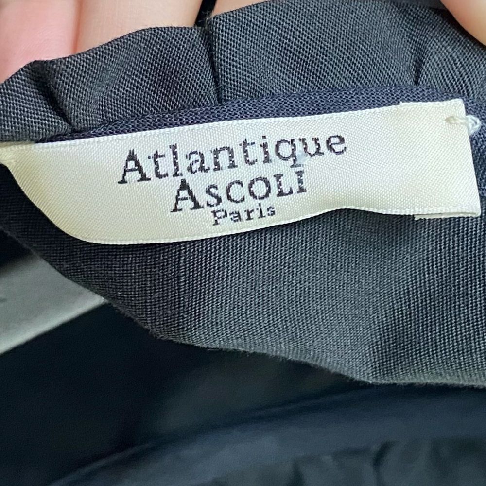 Atlantique Ascoli Paris Cotton Black Blouse Long Sleeve Made in France Size XS - Picture 9 of 9